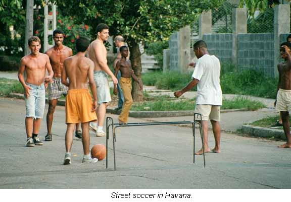 Street soccer in Havana