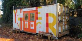 Shipping Container building housing the Thingery tool sharing library.