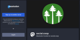 Screen capture of the Social.coop about page.