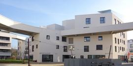 German housing co-op apartment building.