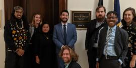 Worker Co-op supporters outside Kirsten Gillibrand's office.