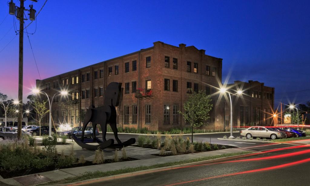 RUPCO rehabilitated the Lace Curtain Mills in Kingston, New York, to create 55 affordable housing units for artists. Photo courtesy of David R. Miller.