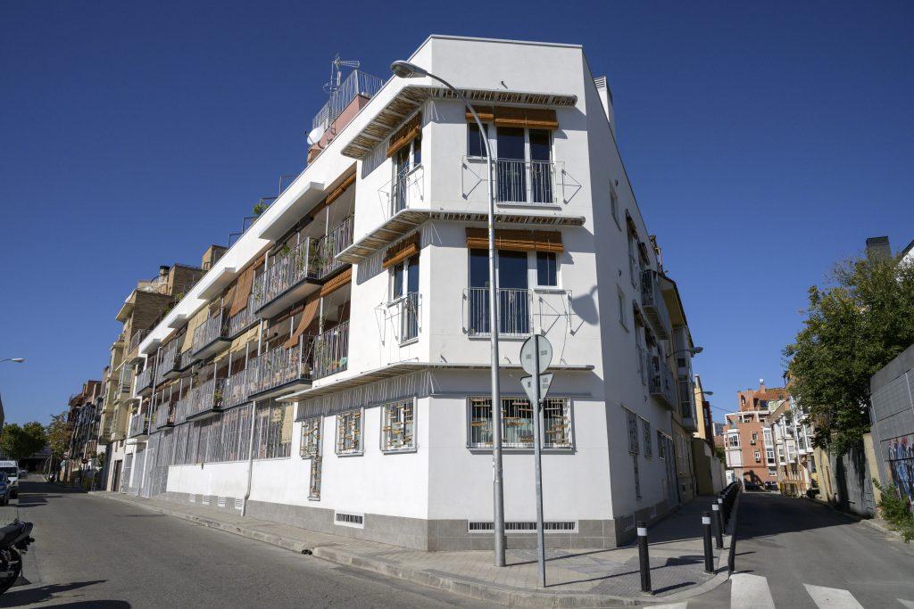 Entrepatios, pictured here, is the first eco-social housing cooperative in Madrid. Credit: Álvaro Minguito
