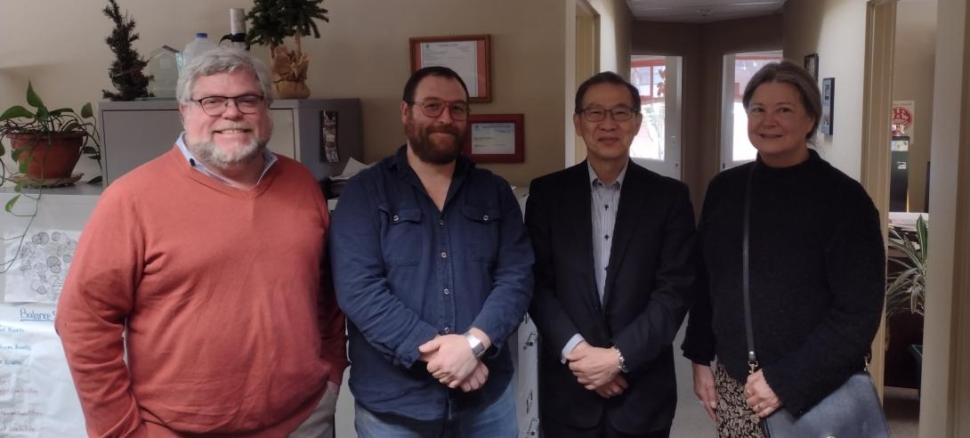 John (left) with Sam Green (Co-Executive Director, NWCDC), Soichiro Maeyama, (Fukuyama City University), and Diane Gasaway (former Executive Director of NWCDC).