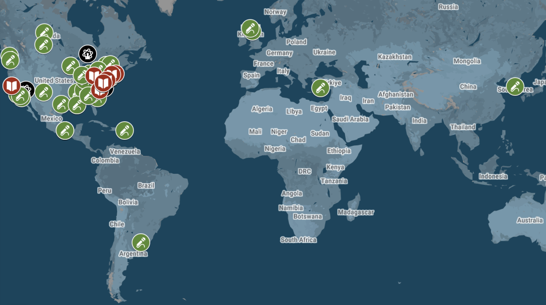 Map of Collective Courage events.