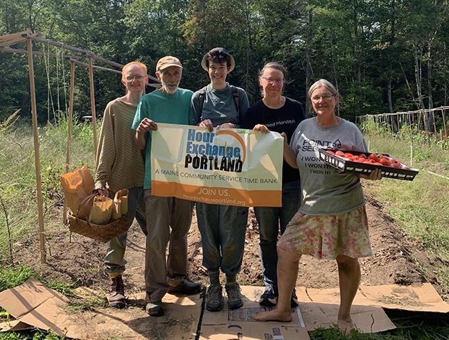 Portland Hour Exchange members at a local farm.