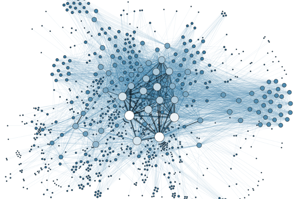 Graphic by <a href="https://commons.wikimedia.org/wiki/File:Social_Network_Analysis_Visualization.png" target="_blank">Martin Grandjean</a>. CC BY SA 3.0