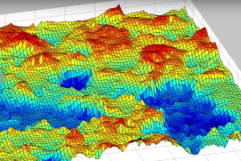 A computer generated topographical map.