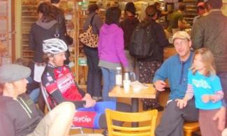 Customers inside one of the Arizmendi Bakeries.
