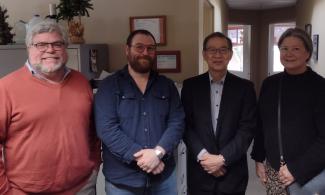 John (left) with Sam Green (Co-Executive Director, NWCDC), Soichiro Maeyama, (Fukuyama City University), and Diane Gasaway (former Executive Director of NWCDC).
