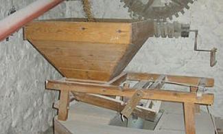 Traditional grain hopper. Photo by Humphrey Bolton, via geograph.org.uk